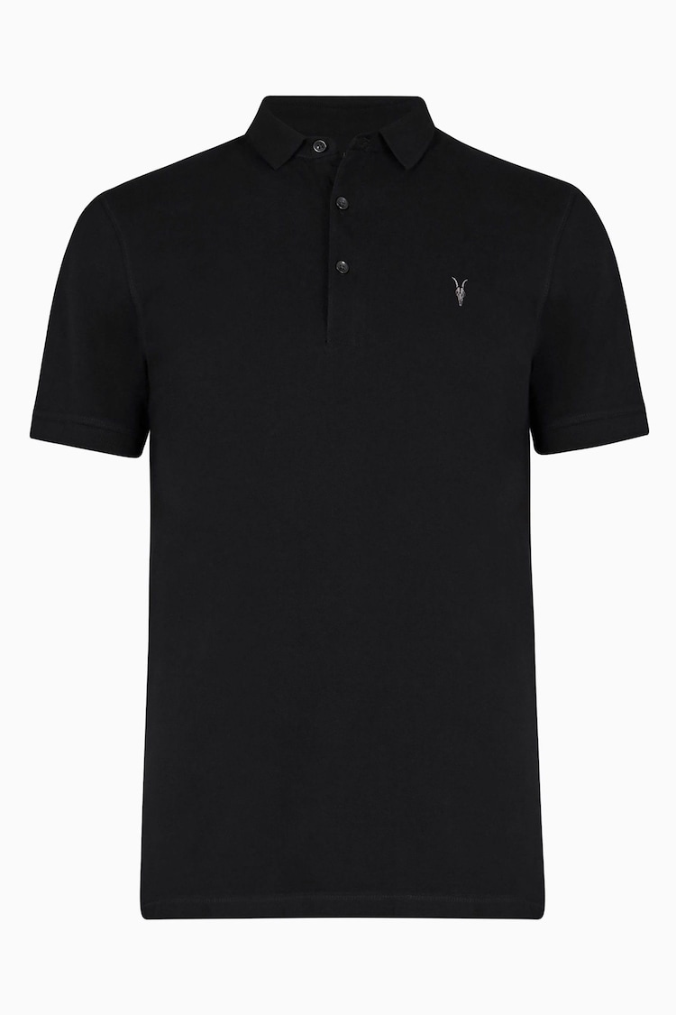 AllSaints Black Reform Shortsleeve Polo Shirt - Image 5 of 5