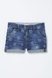 FatFace Blue Laser Print Denim Shorts - Image 1 of 1