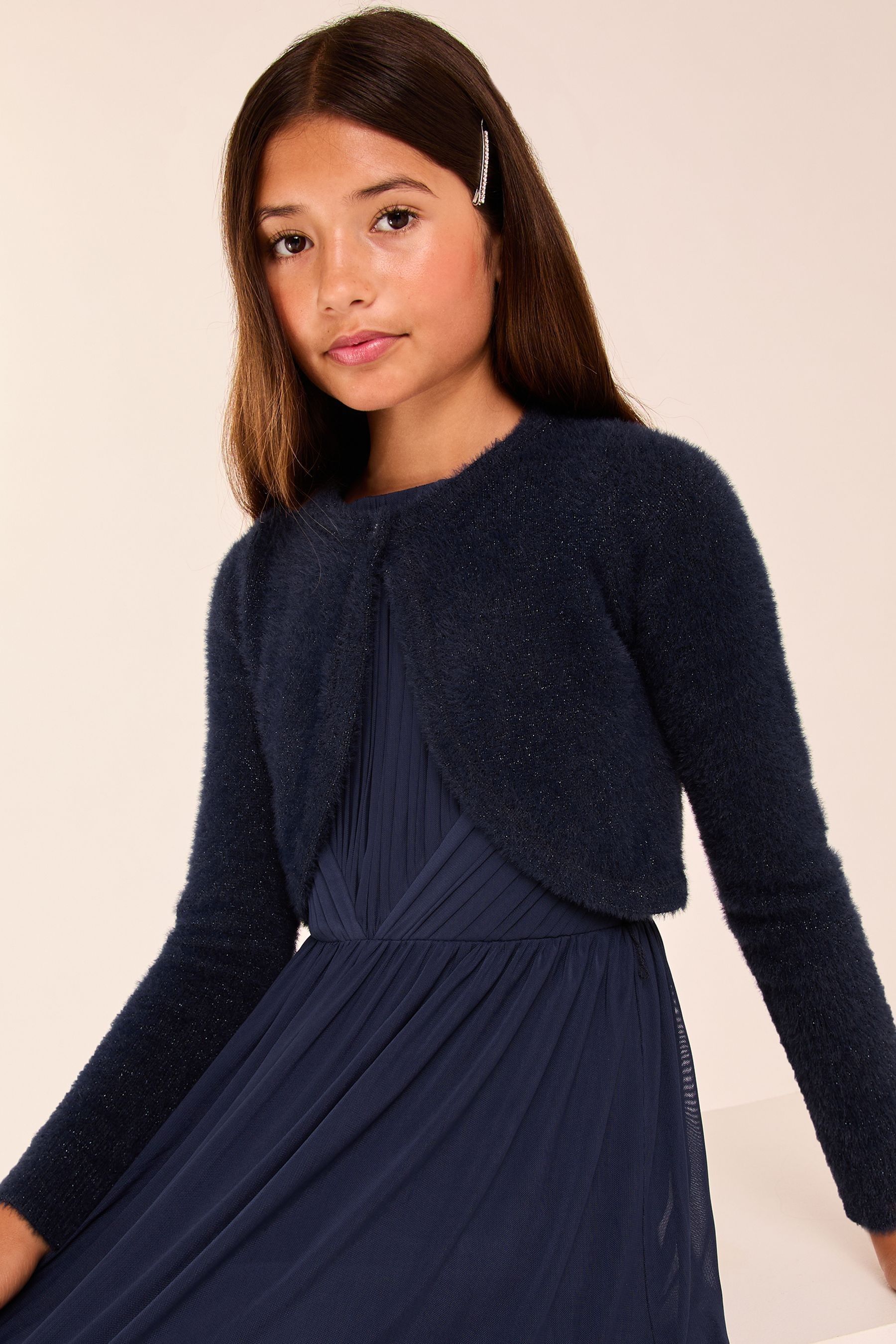 Buy Lipsy Navy Blue Fluffy Occasion Bolero 5 16yrs from Next Luxembourg