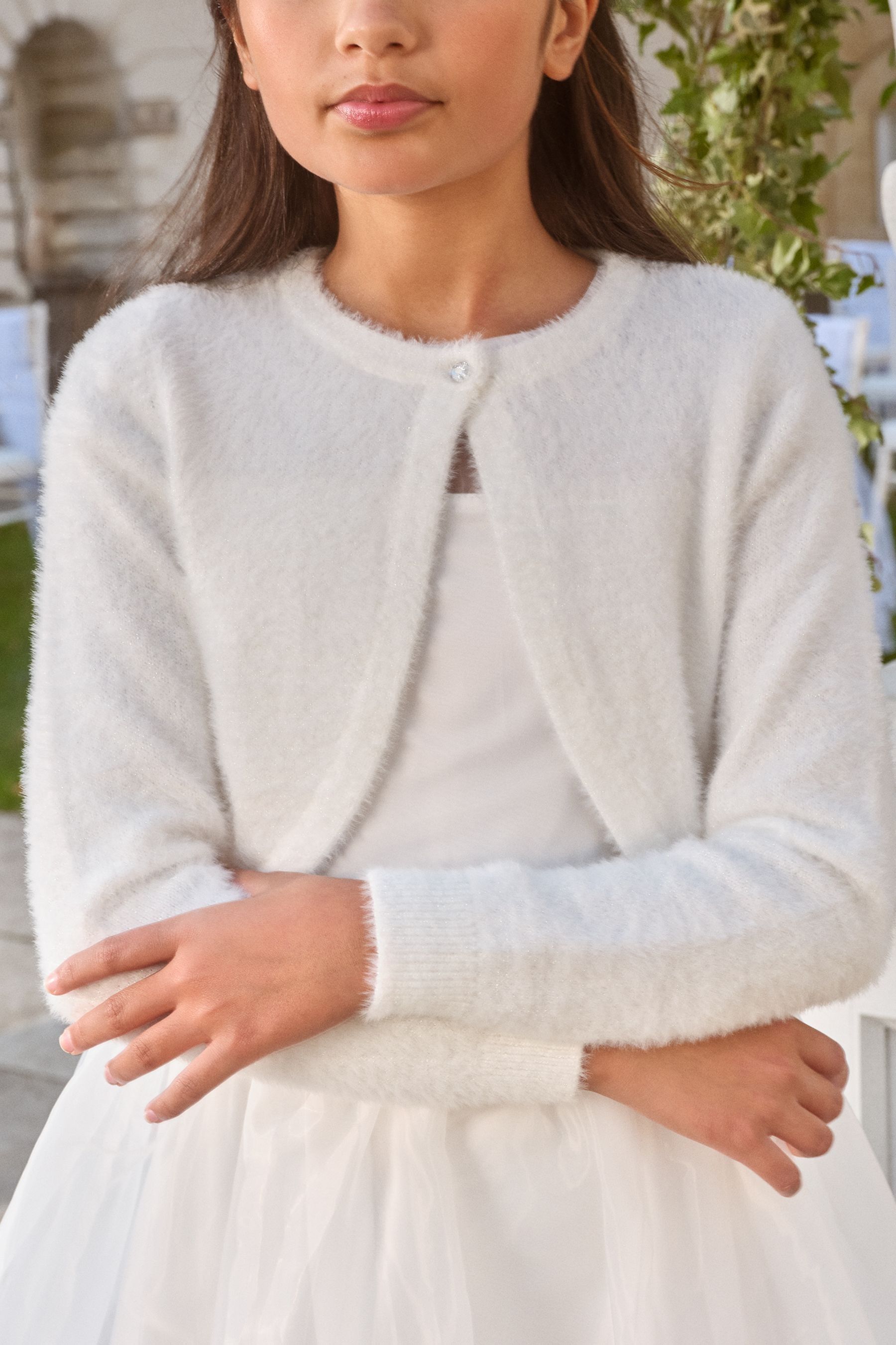 Buy Lipsy Ivory Fluffy Occasion Bolero 5 16yrs 5 16yrs from Next Luxembourg