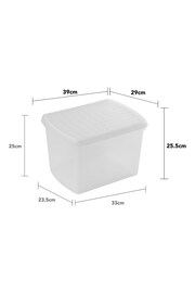 Wham 5 Pack Clear 21.5L Rectangular Plastic Clip Box and Lid - Image 5 of 5