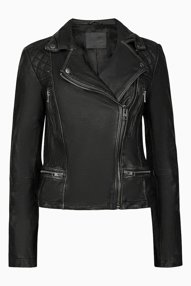 AllSaints Grey Cargo Biker Jacket - Image 9 of 9