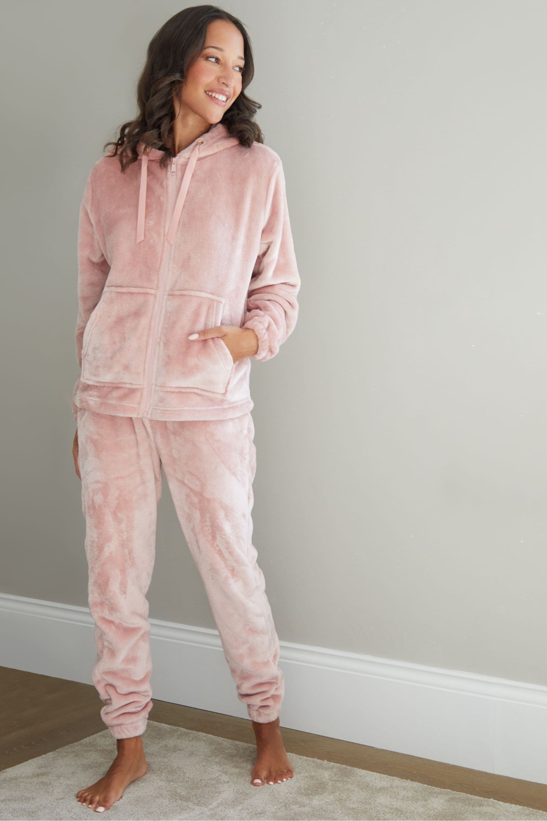 Buy Threadbare Pink Velour Loungewear Set from the Next UK online shop