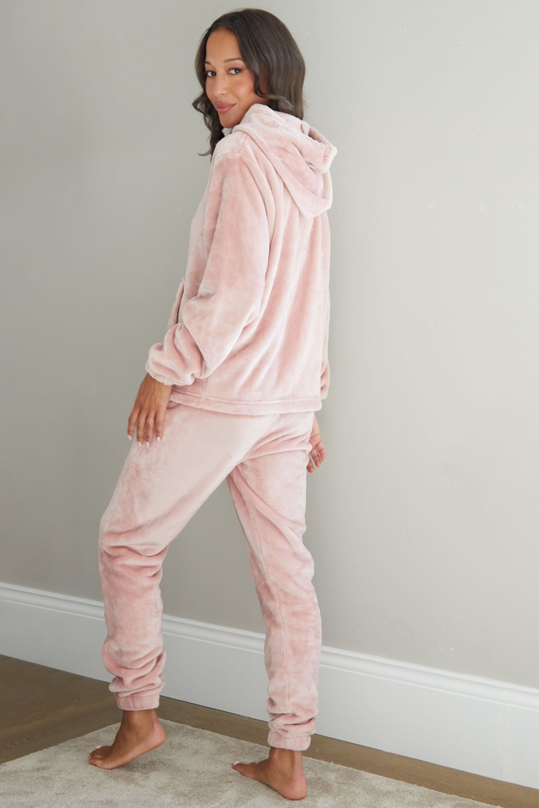 Threadbare Pink Velour Loungewear Set