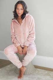 Threadbare Pink Velour Loungewear Set - Image 3 of 4