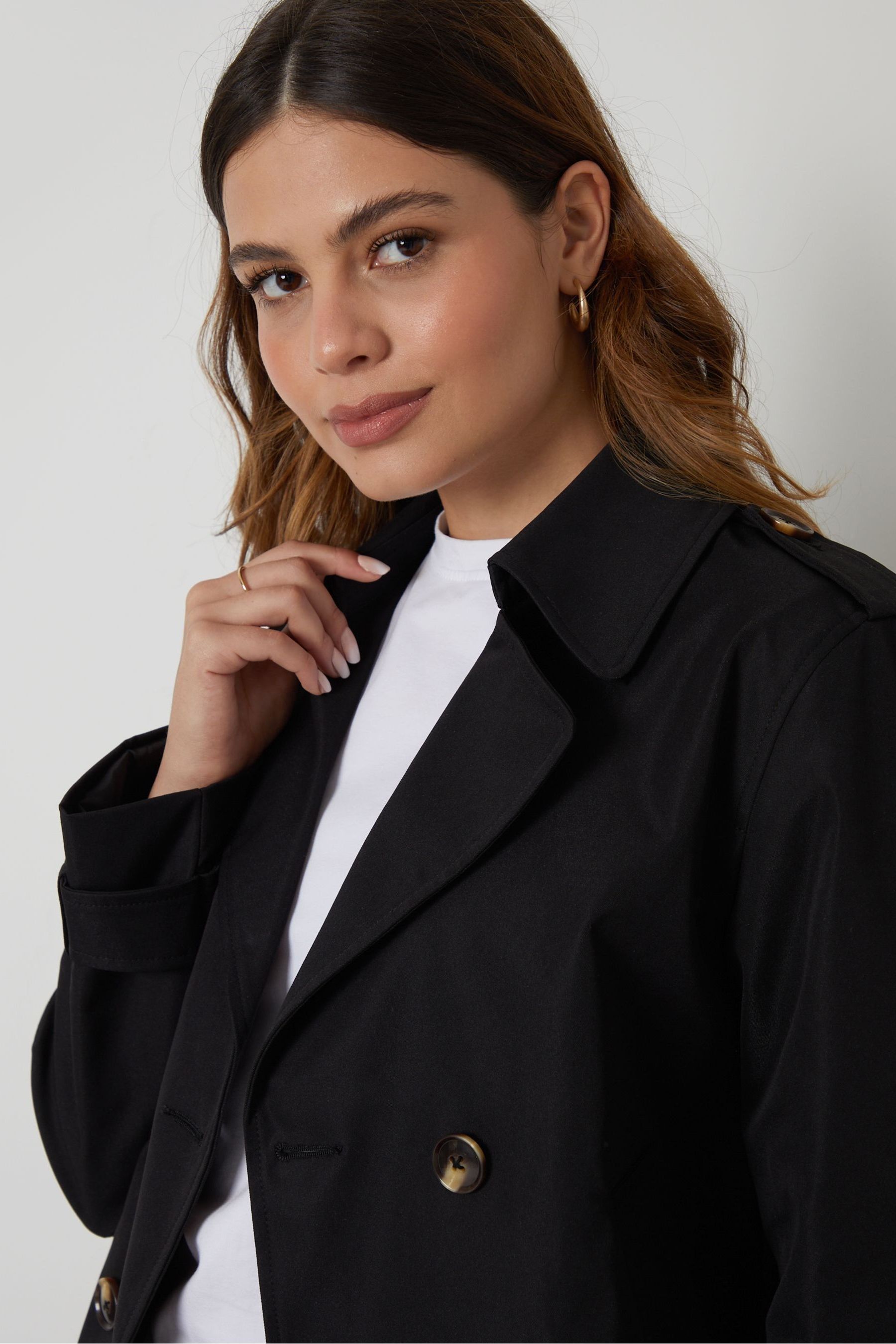 Double breasted cropped jacket top