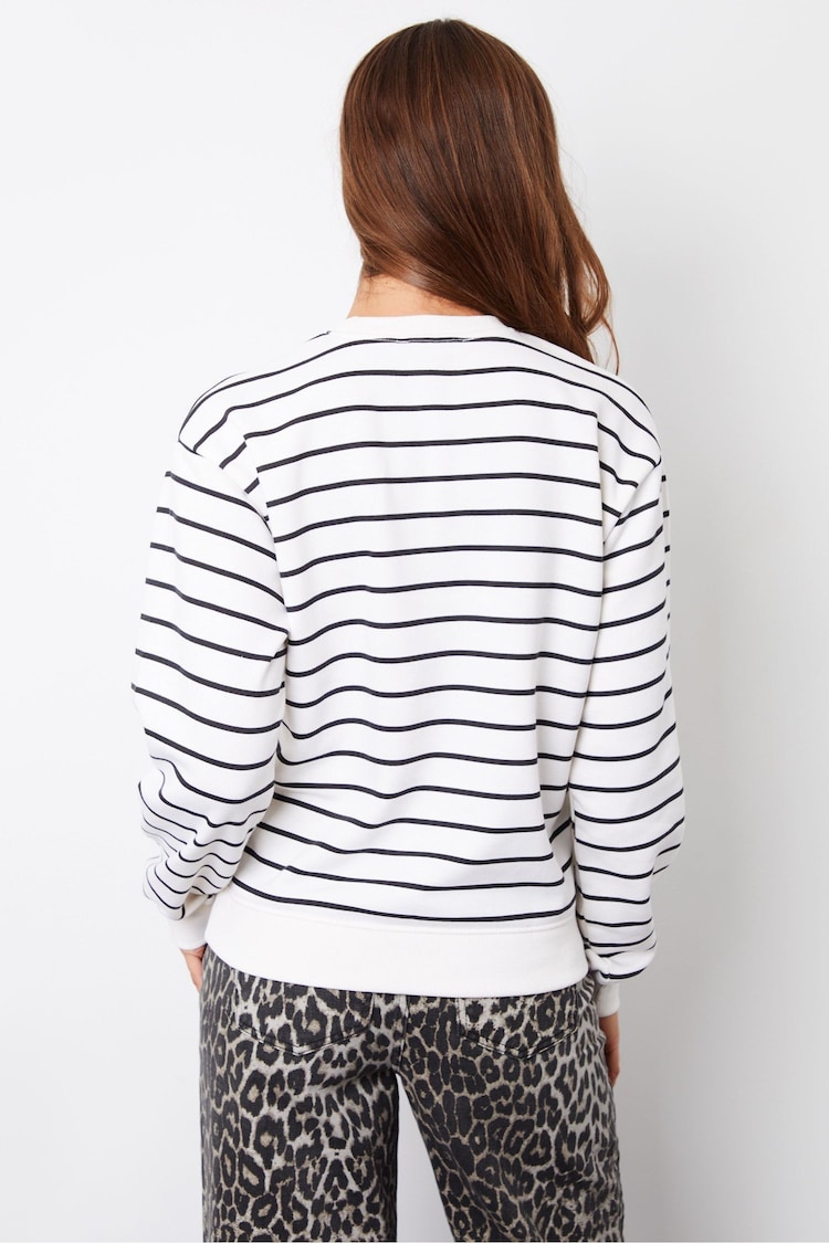 Threadbare Cream Stripe Varsity Sweatshirt - Image 2 of 5