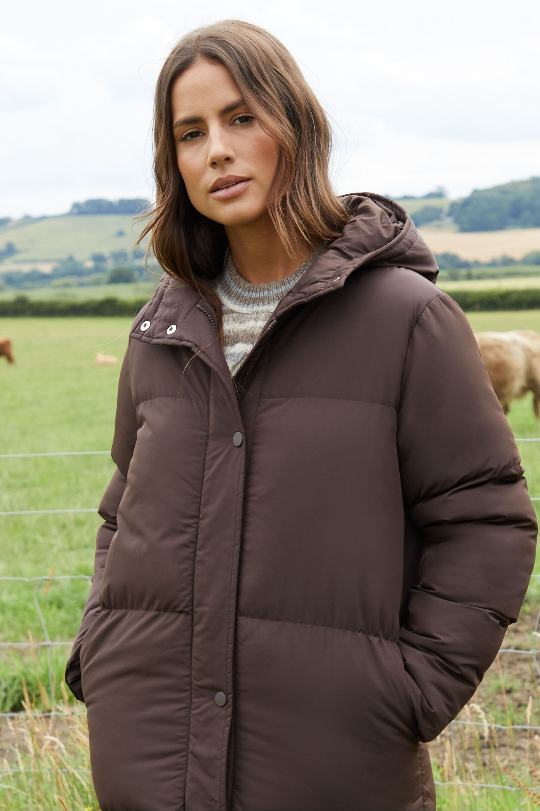 Brown coat with hood new arrivals