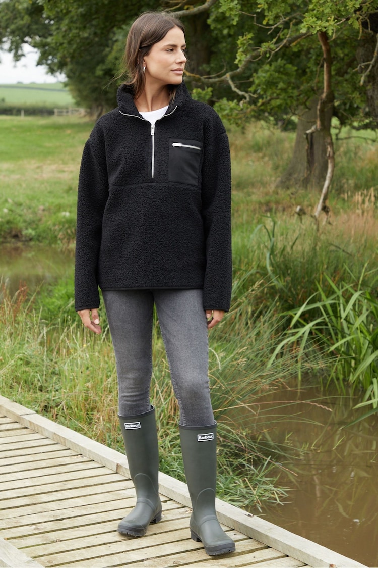 Threadbare Black Half Zip Borg Fleece - Image 5 of 5