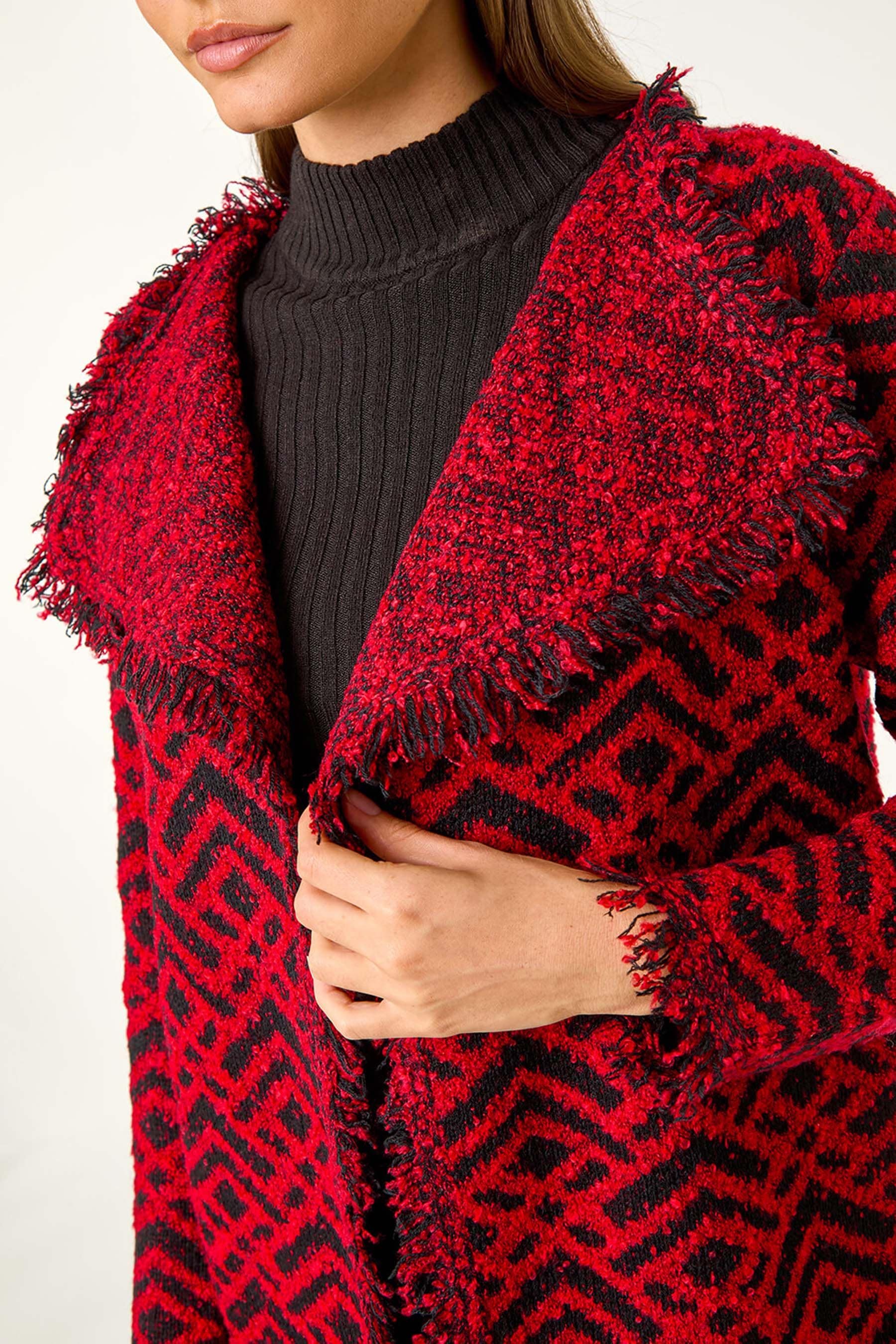 Red fringe cardigan shop