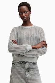 AllSaints Silver Giana Longsleeve Sweater - Image 1 of 8