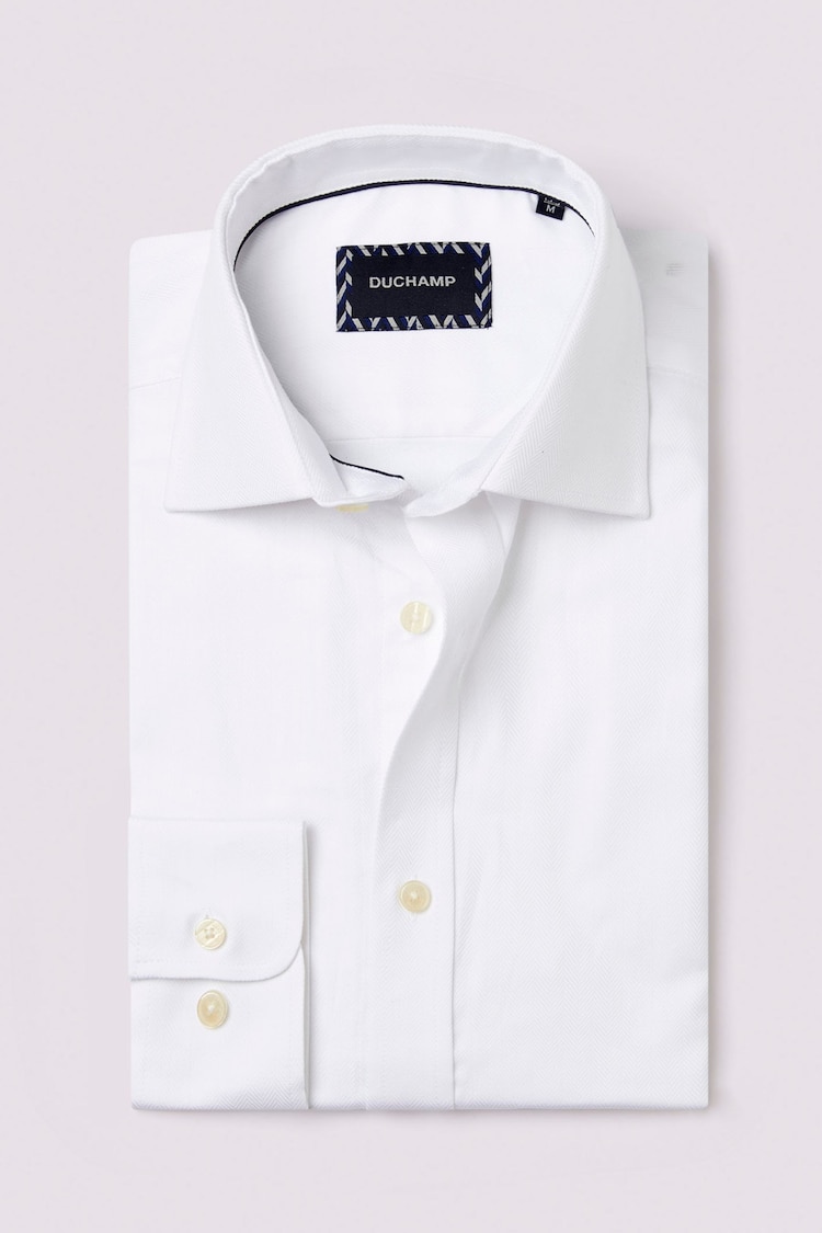 Duchamp Mens Royal Herringbone Shirt - Image 1 of 5