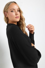 Long Tall Sally Black High Neck Crinkle Top - Image 4 of 5