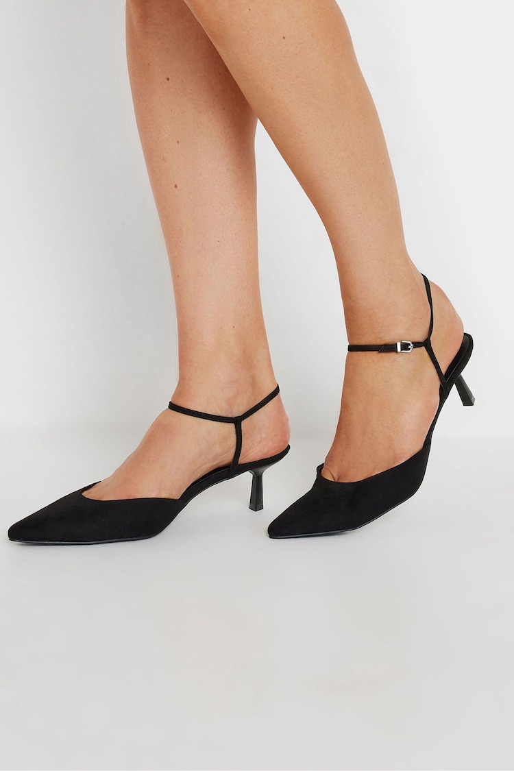 Long Tall Sally Black Two Part Closed Toe Mid Point Shoes - Image 1 of 5