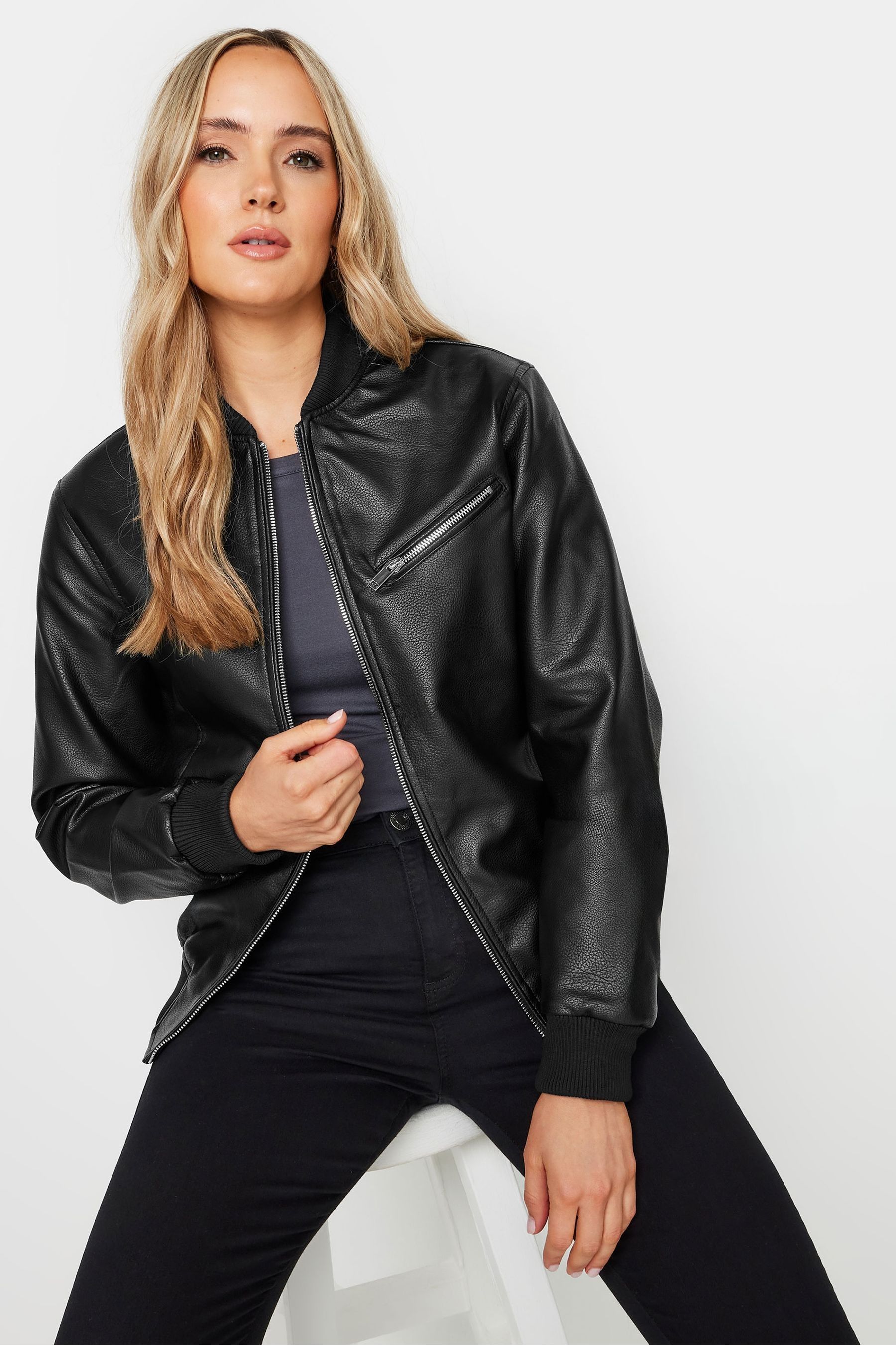 Buy Long Tall Sally Black Bomber Jacket from the Next UK online shop