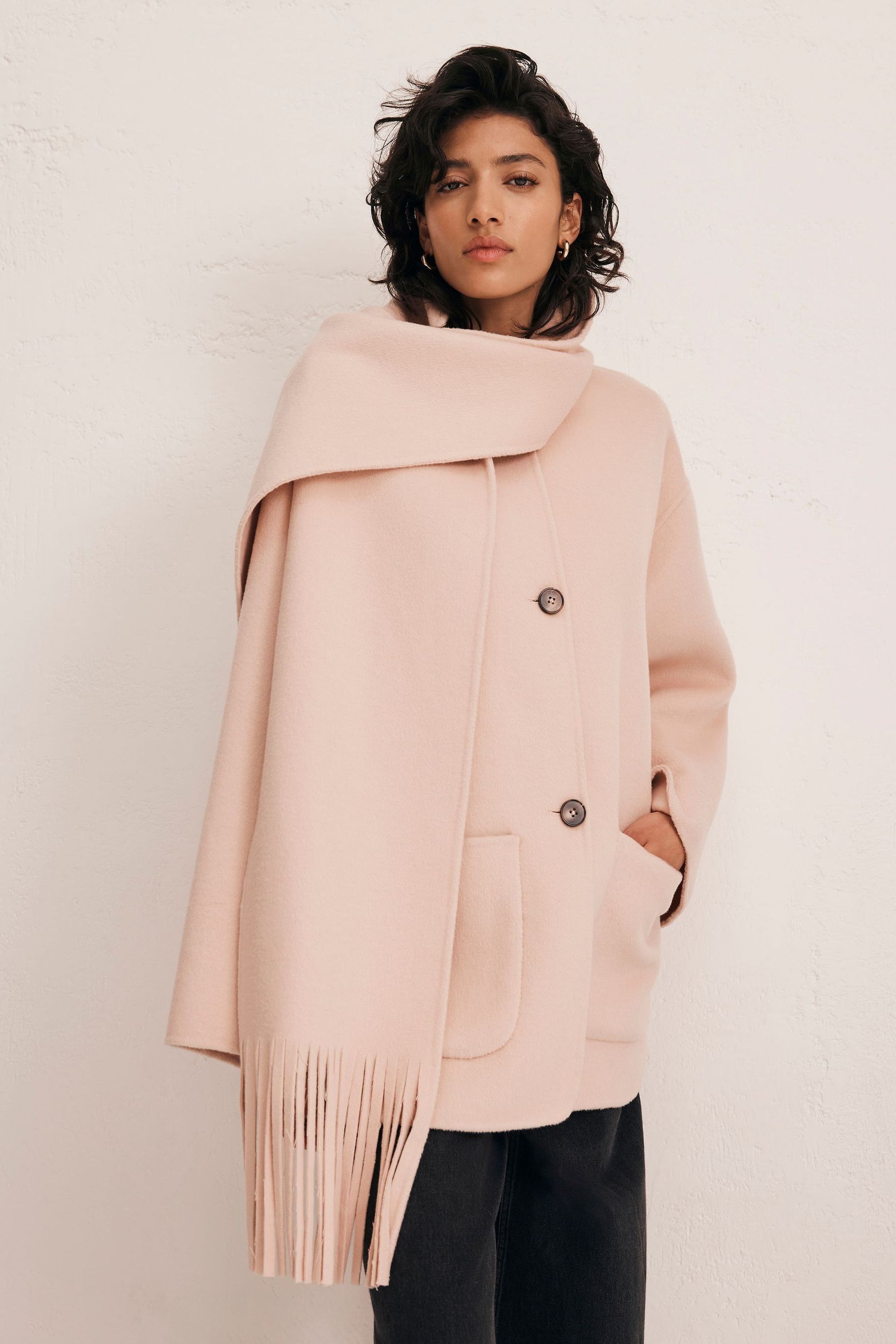 Velvet pink coat online