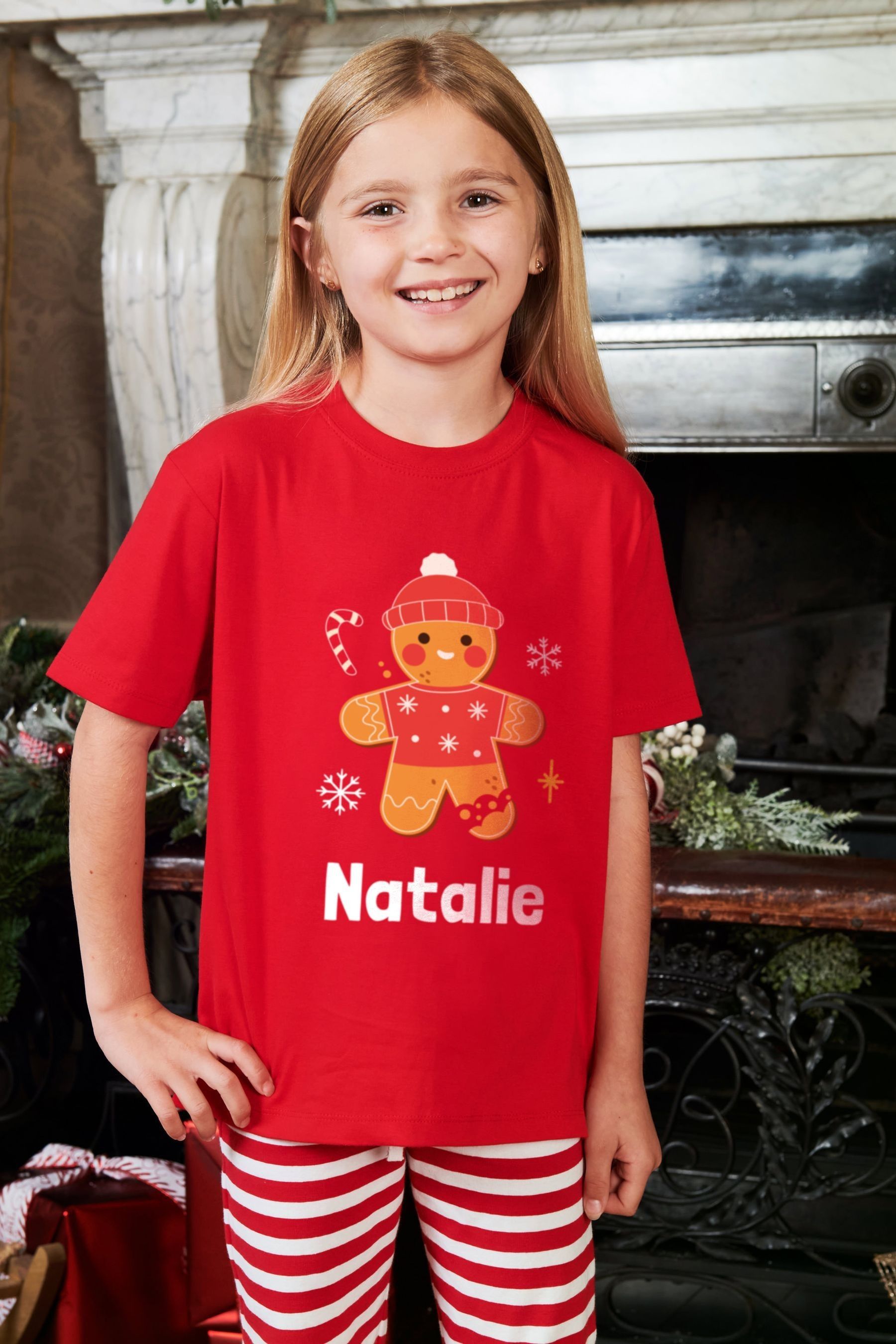 Buy Older Kids Personalised Christmas Ginger Bread Pyjamas by Stitch Style from the Next UK online shop