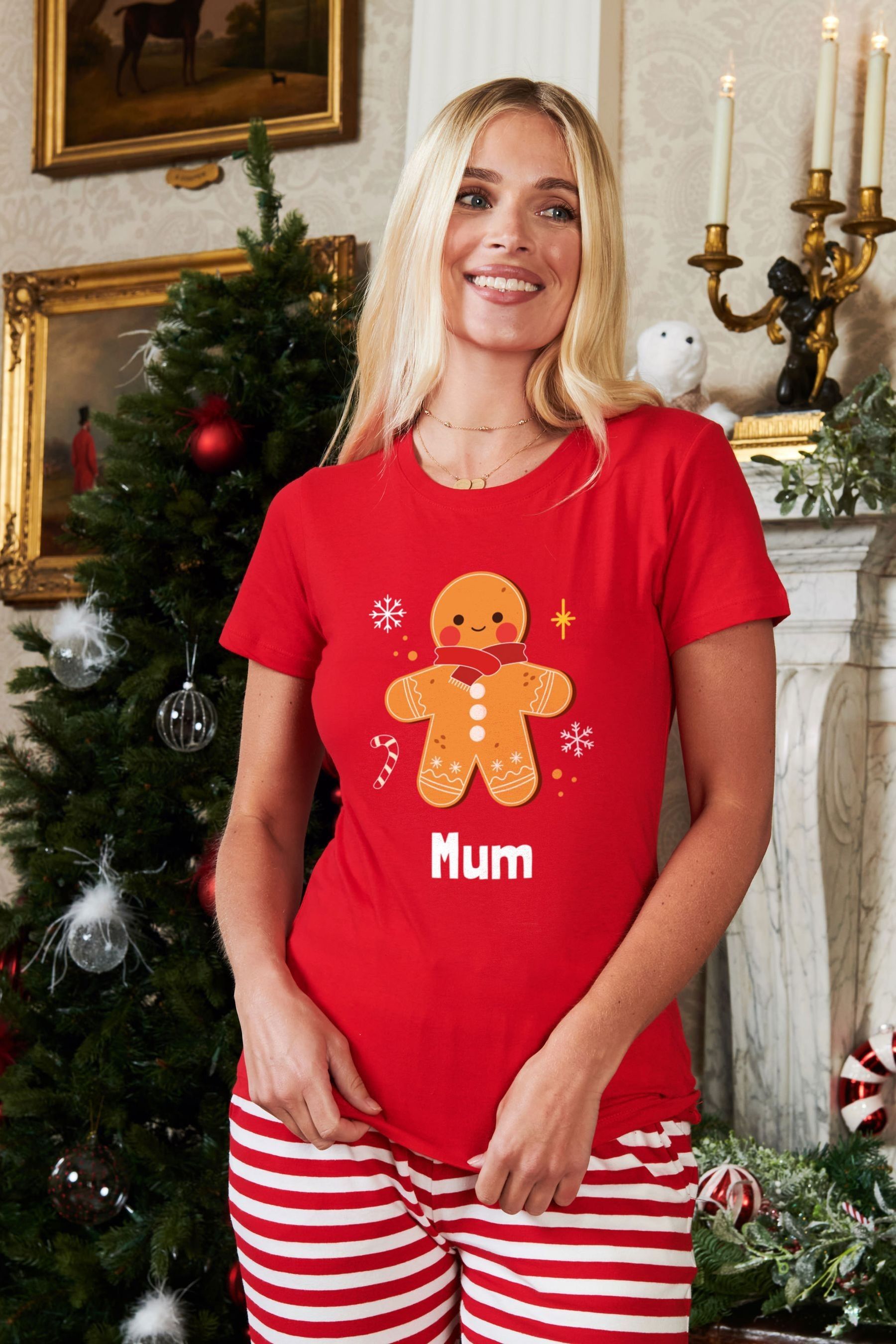 Buy Womens Personalised Christmas Ginger Bread Pyjamas by Stitch Style from the Next UK online shop