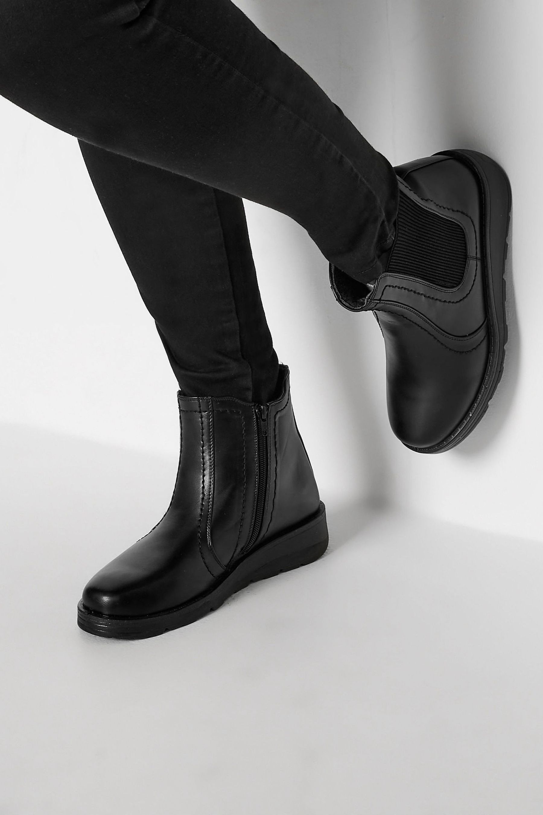 Buy Yours Curve Black Extra Wide Fit Extra Wide Fit Wedge Chelsea Boots from the Next UK online shop