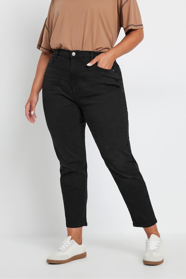 Yours Curve Black Mom Jeans - Image 1 of 5