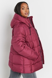 Yours Curve Red Boxy Short Coat - Image 3 of 5