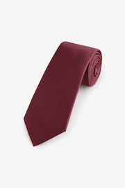 Burgundy Red Slim Textured Tie - Image 1 of 3