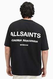 AllSaints Black Sanctum Shortsleeve Crew Neck 100% Cotton T-Shirt - Image 7 of 9