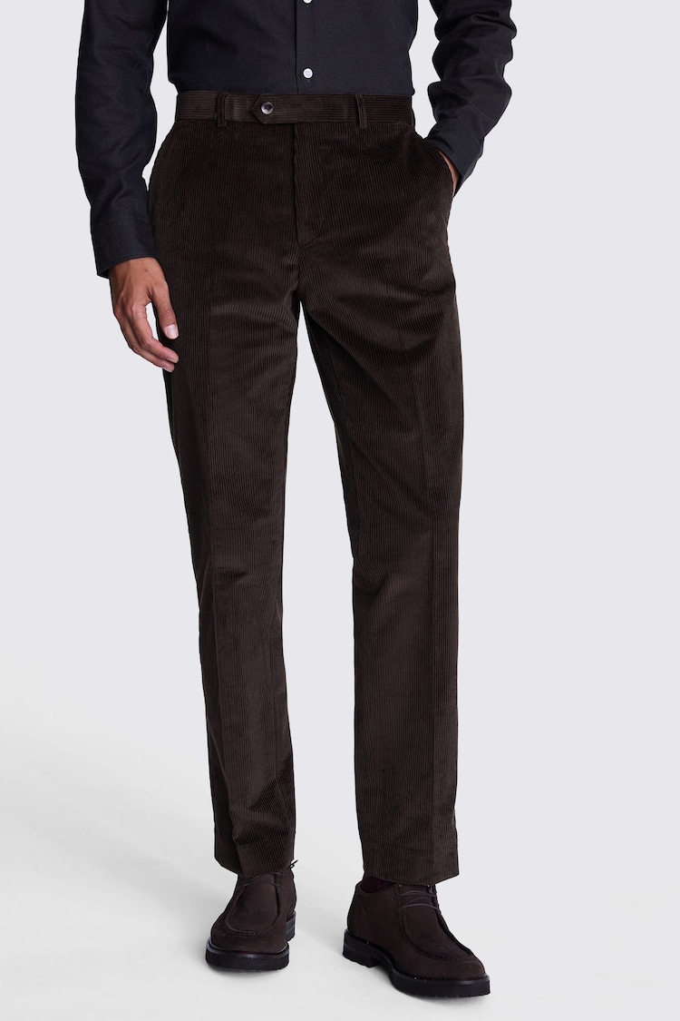 MOSS Brown Tailored Fit Corduroy Trousers - Image 1 of 3