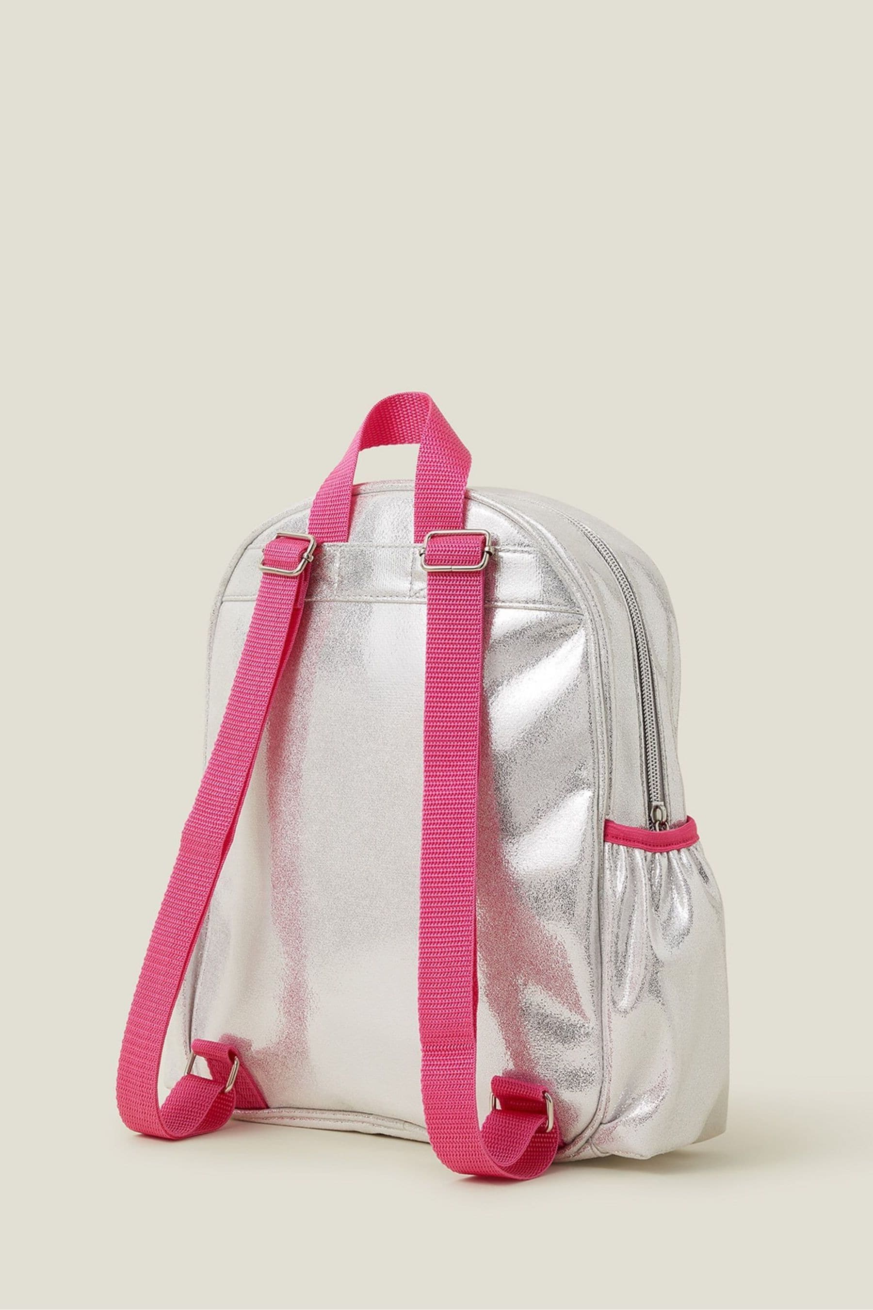 Pink metallic backpack discount