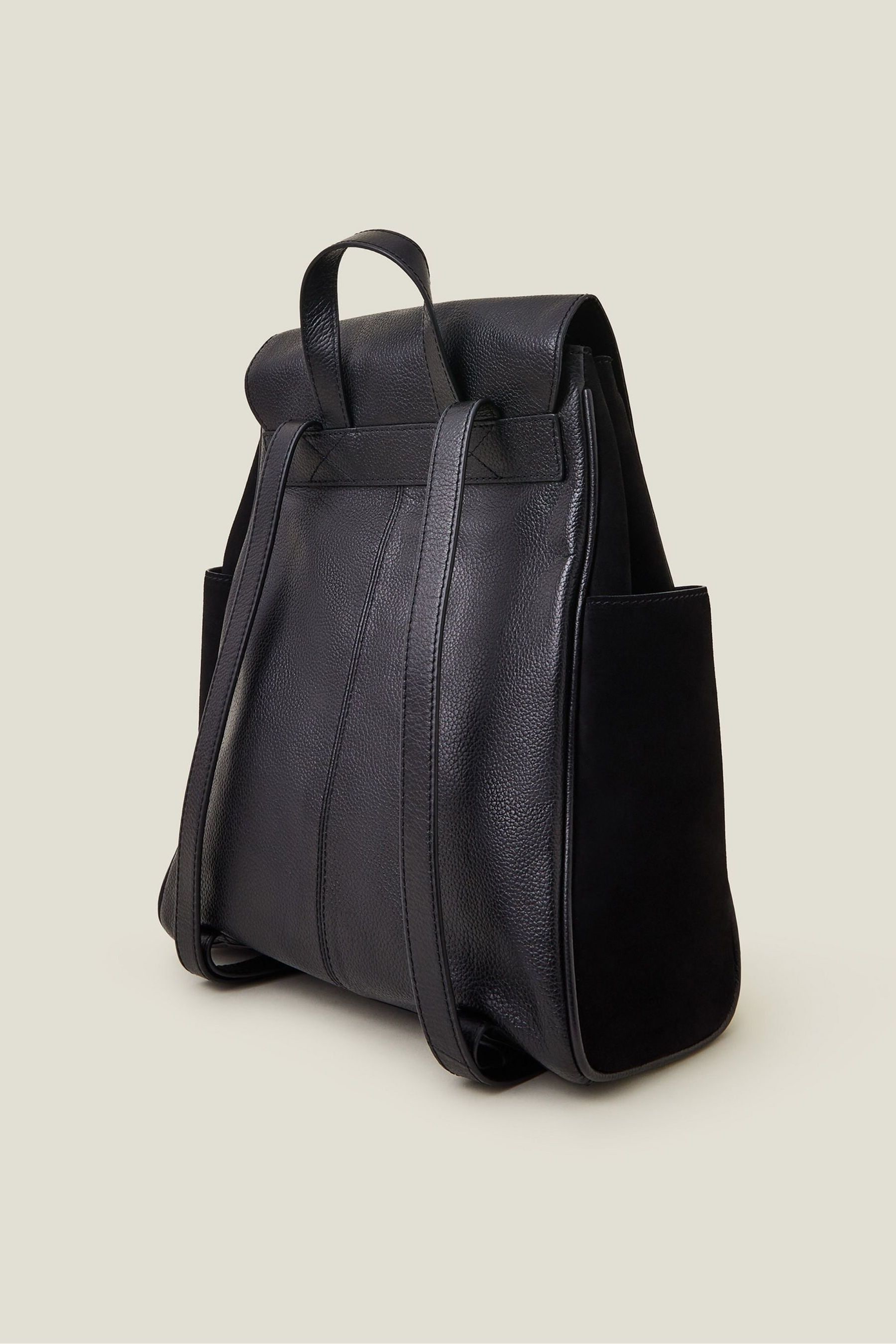 Black leather back pack sales