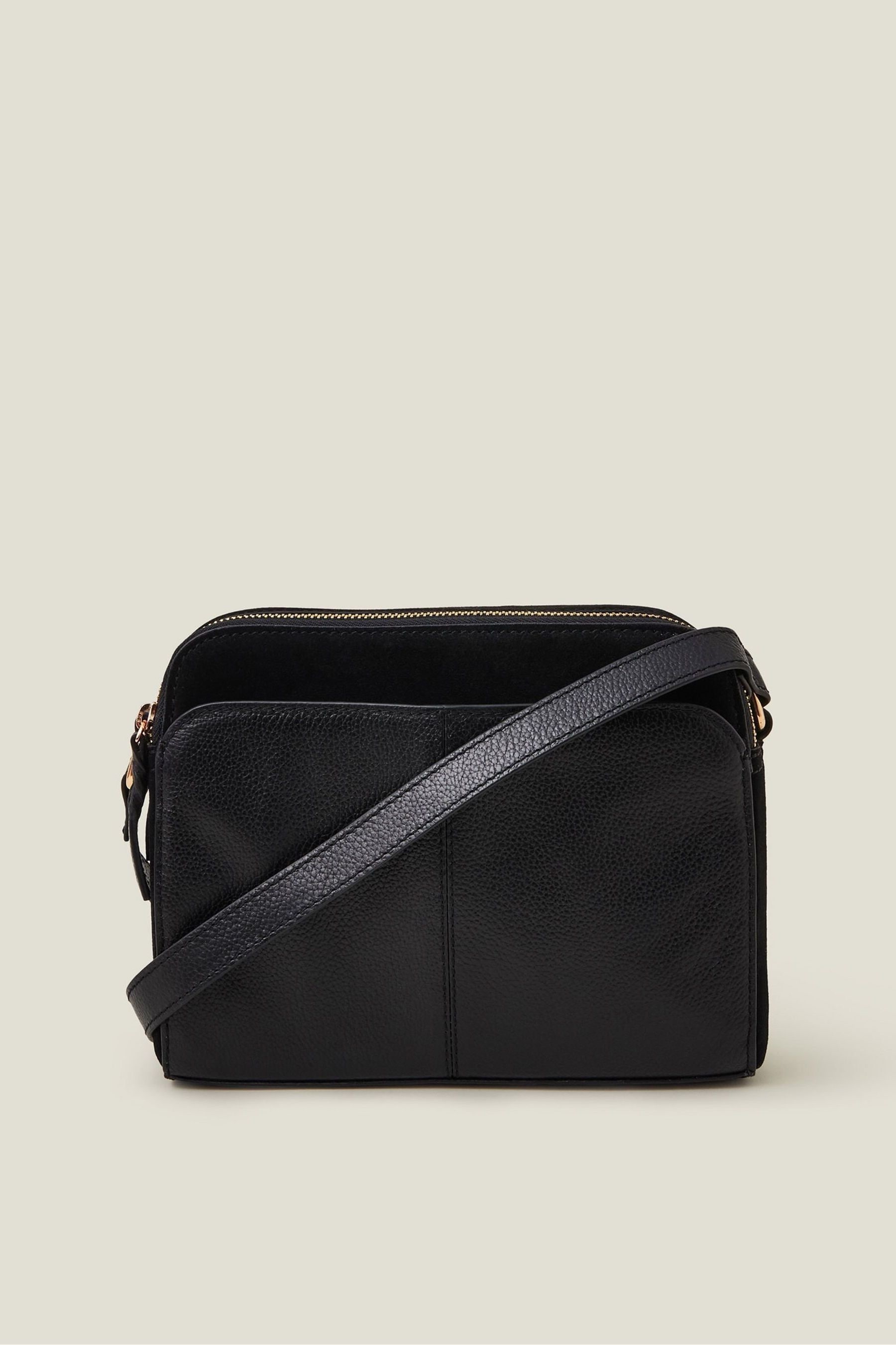 Buy Accessorize Black Double Zip Leather Crossbody Bag from the Next UK online shop