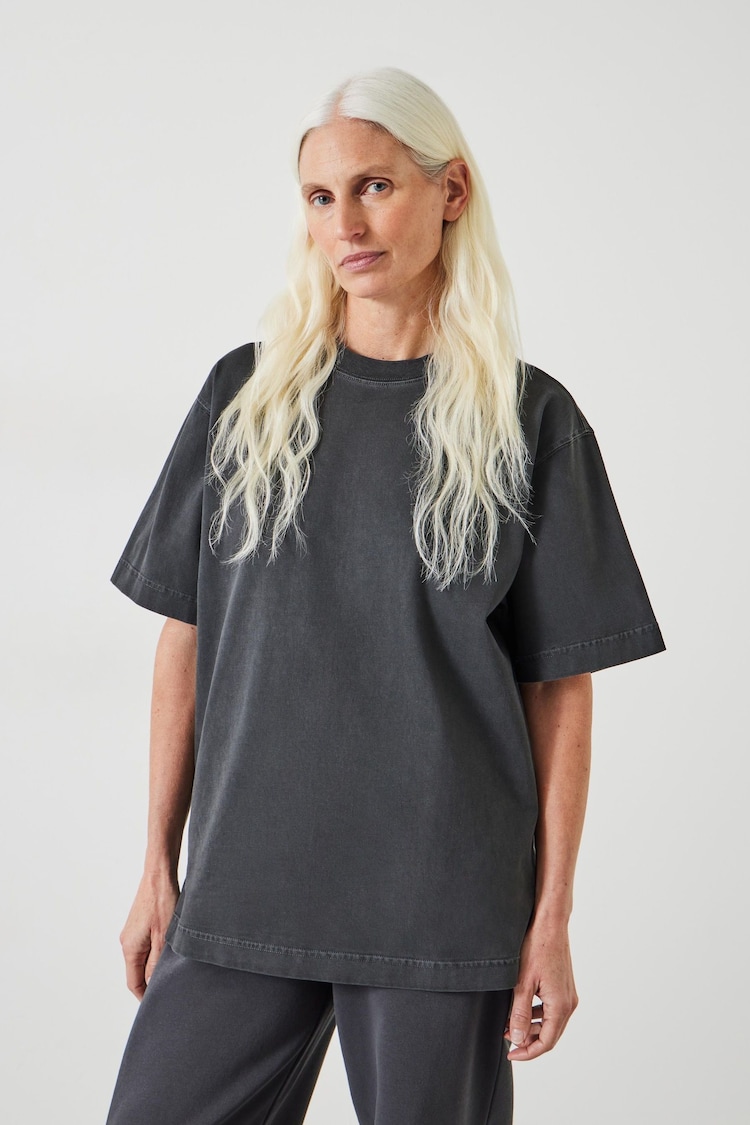 Hush Black Oversized Flo Cotton T-Shirt - Image 1 of 5