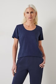 Hush Blue Hari Scoop Neck Cotton Slub T-Shirt - Image 1 of 4