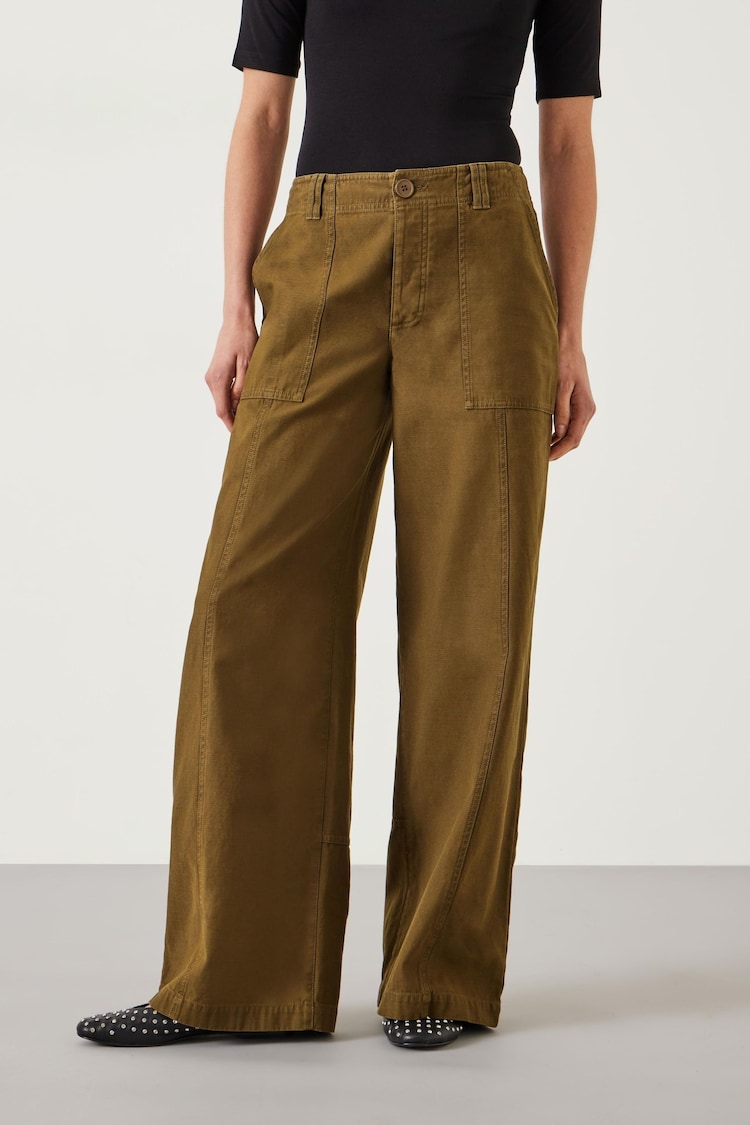 Hush Green Thea Wide Leg Trousers - Image 2 of 5