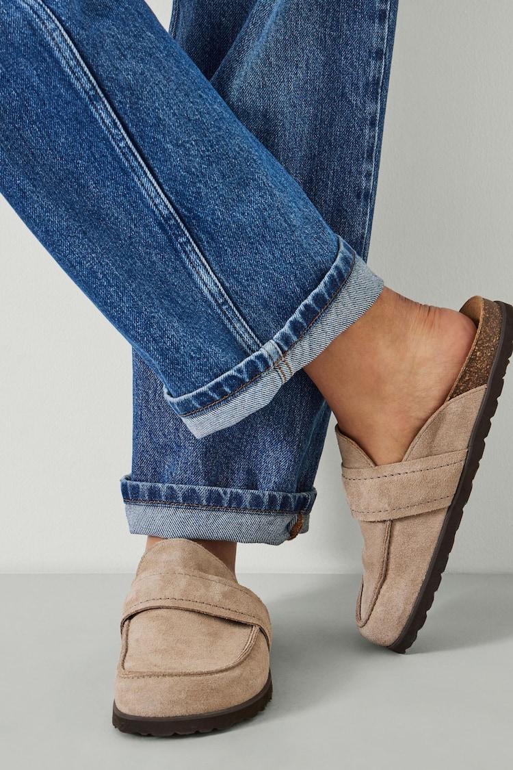 Hush Nude Pia Padded Suede Mules - Image 1 of 4