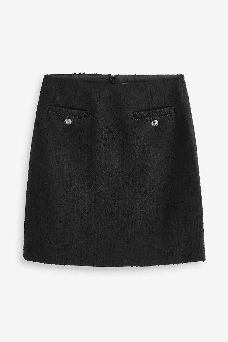 LK Bennett Black Charlie Recycled Cotton Blend Tweed Skirt - Image 1 of 1