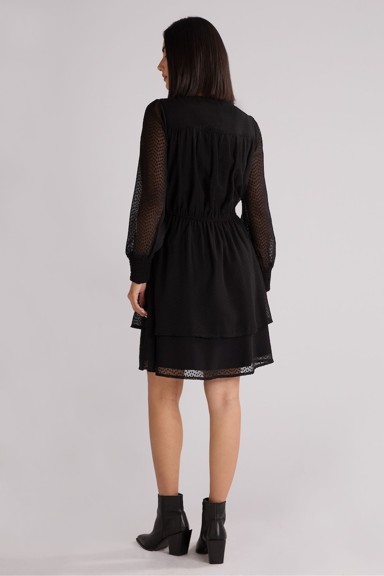 Ro&Zo Black Dobby Trim Insert Dress - Image 2 of 4