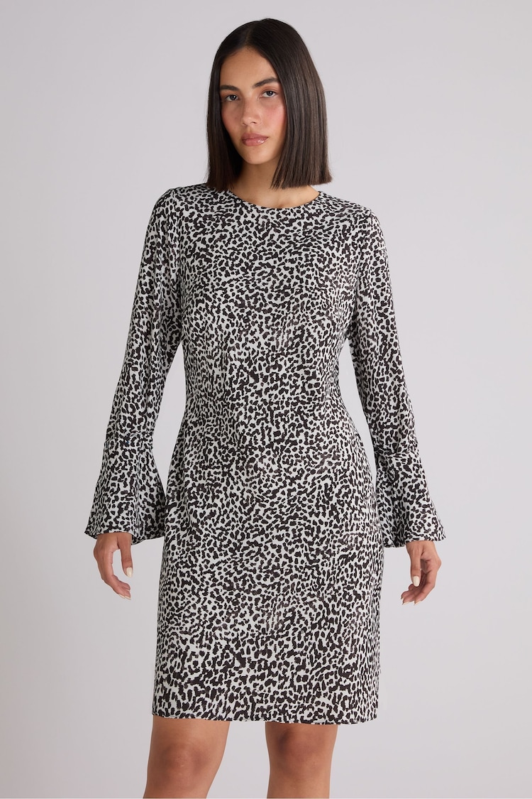 Ro&Zo Black Mono Dalmatian Print Mini Dress - Image 2 of 3