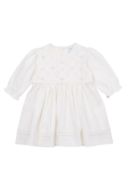 Emile ET Rose Cream Dress Floral Embroided Curls & Frill Sleeves - Image 2 of 4