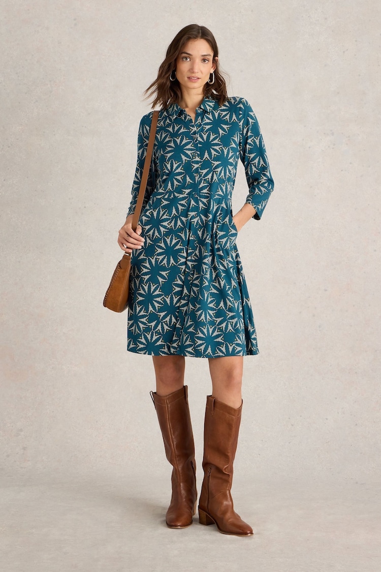 White Stuff Green Ria Jersey Shirt Dress - Image 1 of 6