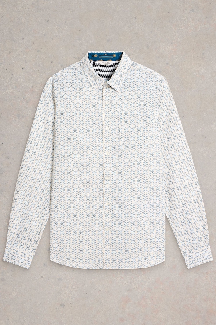 White Stuff White Diamond Squiggle Printed Shirt - Image 6 of 6