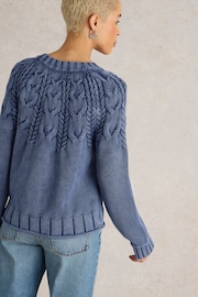 White Stuff Blue Mia Cable Jumper - Image 3 of 6