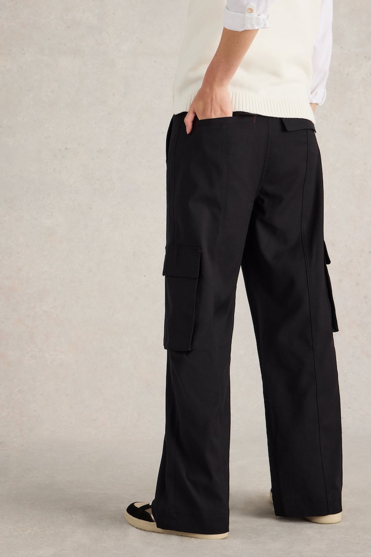 White Stuff Black Fern Wide Leg Cargo Trousers - Image 2 of 6