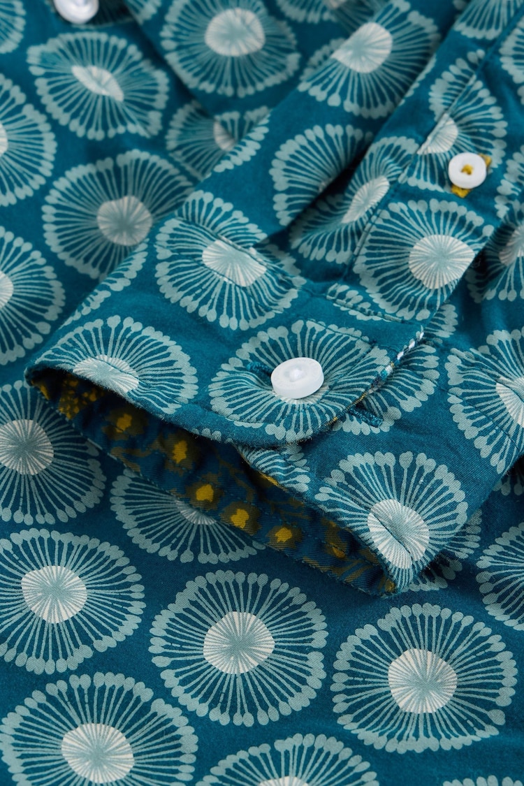 White Stuff Blue Sprig Spot Printed Shirt - Image 6 of 6