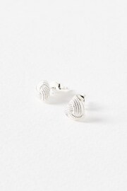 Oliver Bonas Silver Tone Cora Heart Knot Stud Earrings - Image 1 of 4