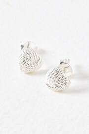 Oliver Bonas Silver Tone Cora Heart Knot Stud Earrings - Image 4 of 4