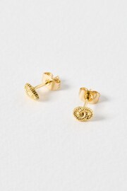 Oliver Bonas Gold Tone Becca Double Loop Stud Earrings - Image 1 of 4