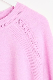 Oliver Bonas Pink Neon Pointelle Knitted Jumper - Image 4 of 6