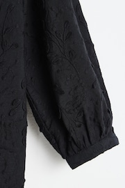 Oliver Bonas Black Broderie Embroidered Floral 100% Cotton Blouse - Image 5 of 6