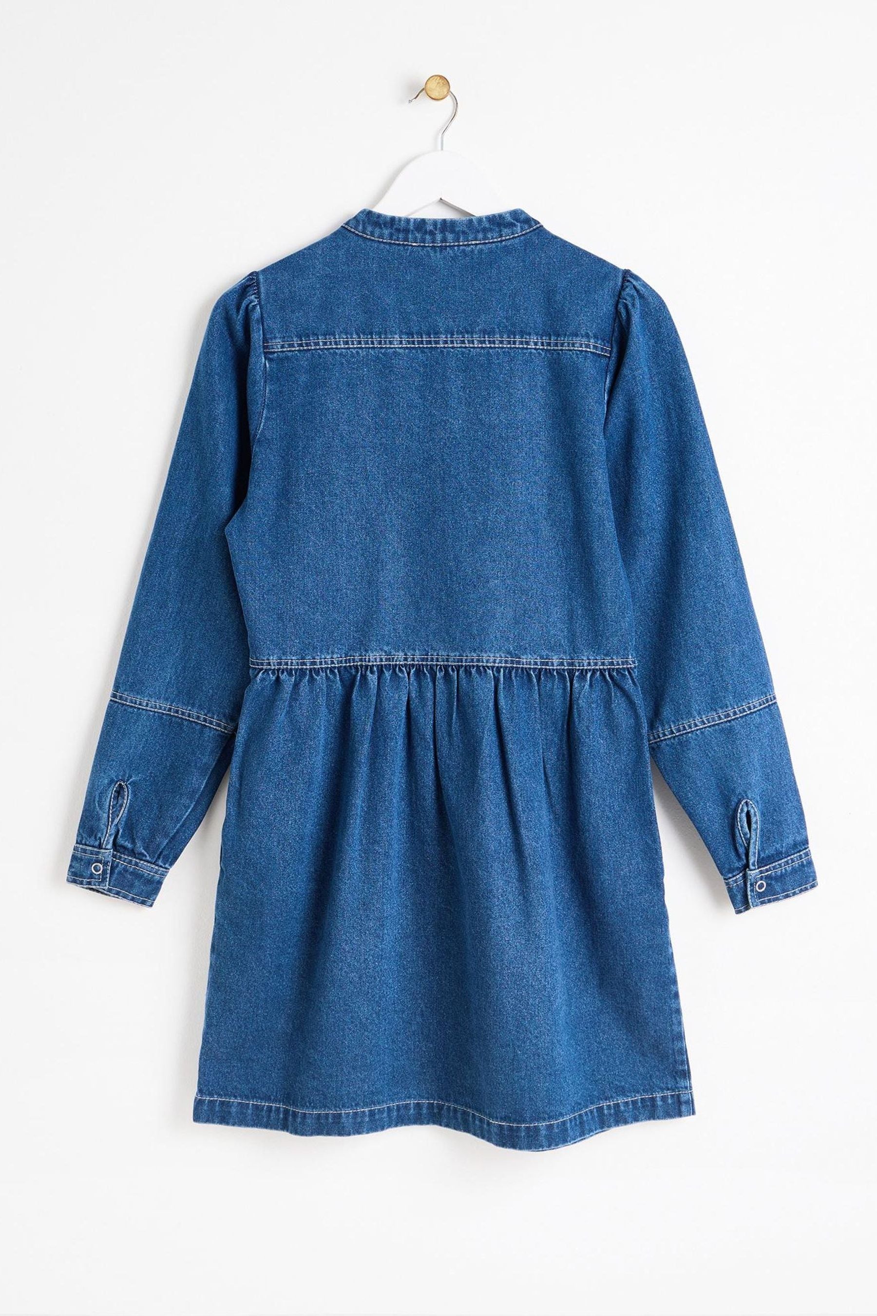 Buy Oliver Bonas Blue Denim Collarless Mini Dress from Next Gibraltar